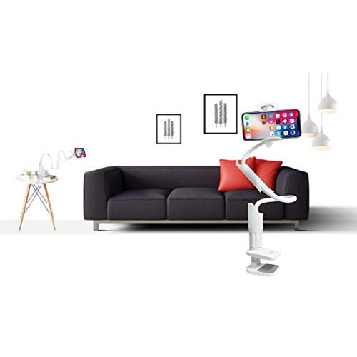 AKEIE スマホ スタンド フレキシブルアーム付き 土台強化 2段調節 調整しやすい スマホ ホルダー 3.5-6.3インチに対応 (ホワイト) | ブランド登録なし | 06