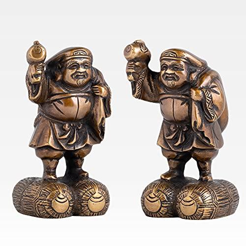 吉兆七福神 大黒天 銅製/上味色 仏師：旭峰 原型＿仏像 置物 七福神 高岡