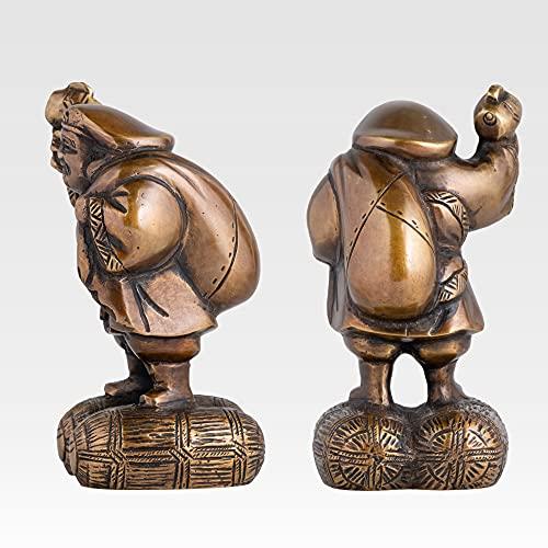 吉兆七福神 大黒天 銅製/上味色 仏師：旭峰 原型＿仏像 置物 七福神 高岡