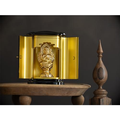 仏像 千手観音菩薩(純金メッキ) PC厨子入り 仏師：渡辺景秋 原型＿