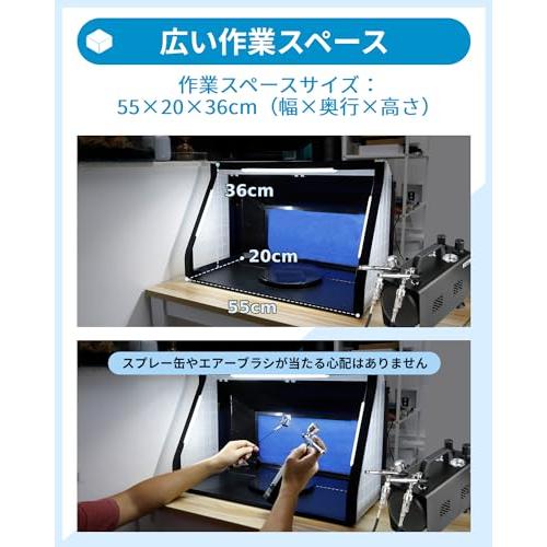 Anesty 塗装ブース 2基フアン LED照明 スプレーブース 明るさ 風量 無