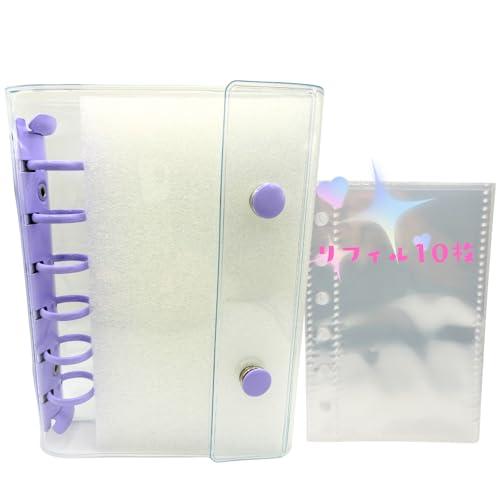 シール帳 透明 A7 バインダー シール交換 透明リフィル10枚付き 韓国