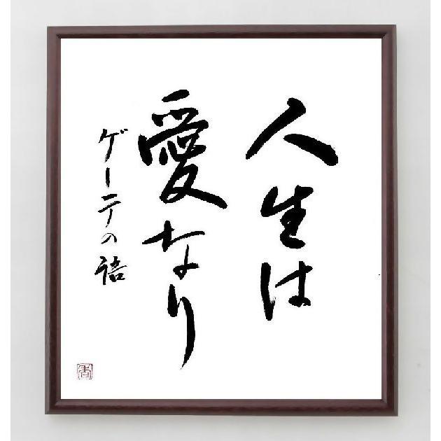 ゲーテの名言書道色紙 人生は愛なり 額付き 直筆済み A0163 直筆書道の名言色紙ショップ千言堂 通販 Yahoo ショッピング