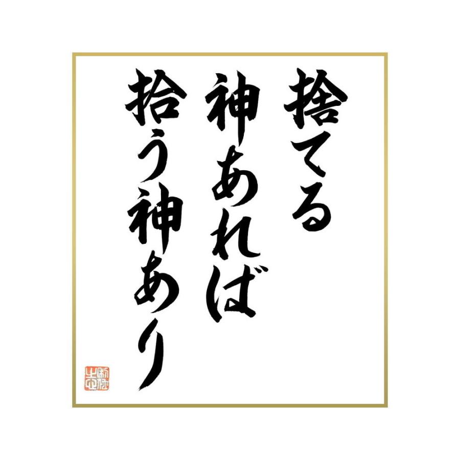 最前線の 祭り用品 名言集で人気の言葉 偉人の一言を書道で直筆 送料無料でお届け 書道色紙 名言 捨てる神あれば拾う神あり 直筆限定品