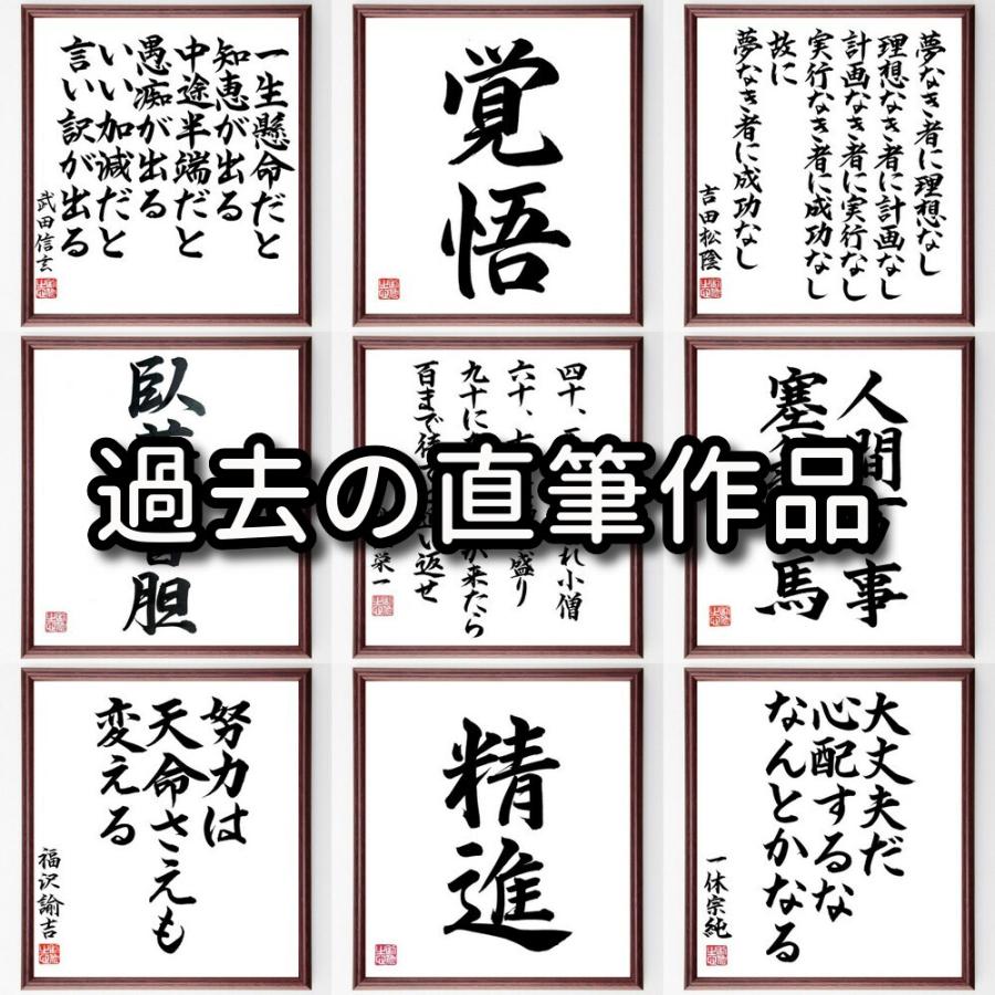 ご希望の言葉をオーダーメイドで直筆（50文字以内）手書き書道色紙額／受注後の毛筆直筆 |  | 03