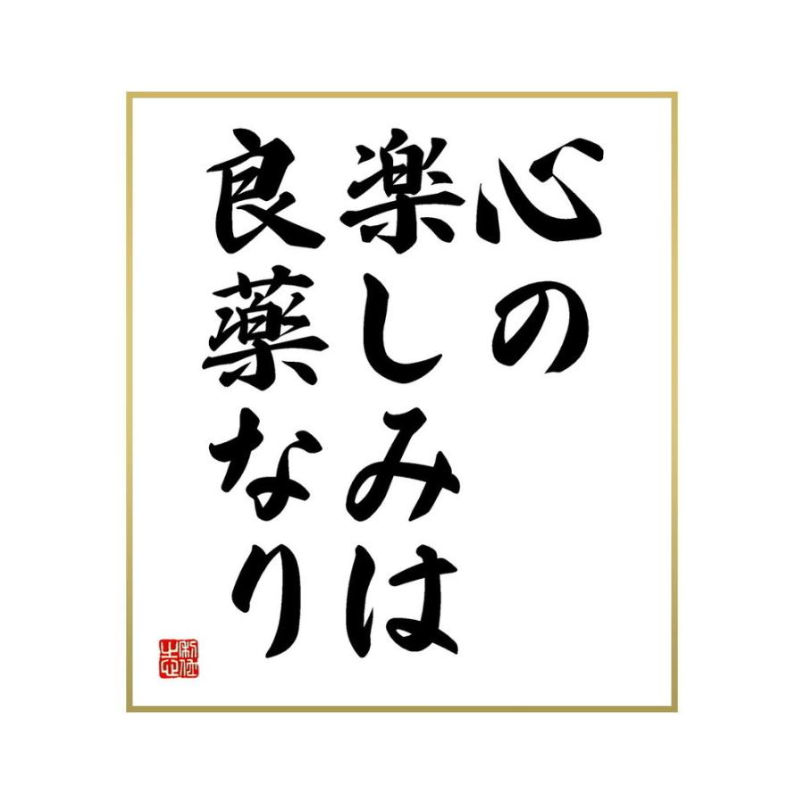 1494円 高評価のクリスマスプレゼント 書道色紙 名言 心の楽しみは良薬なり 受注後直筆