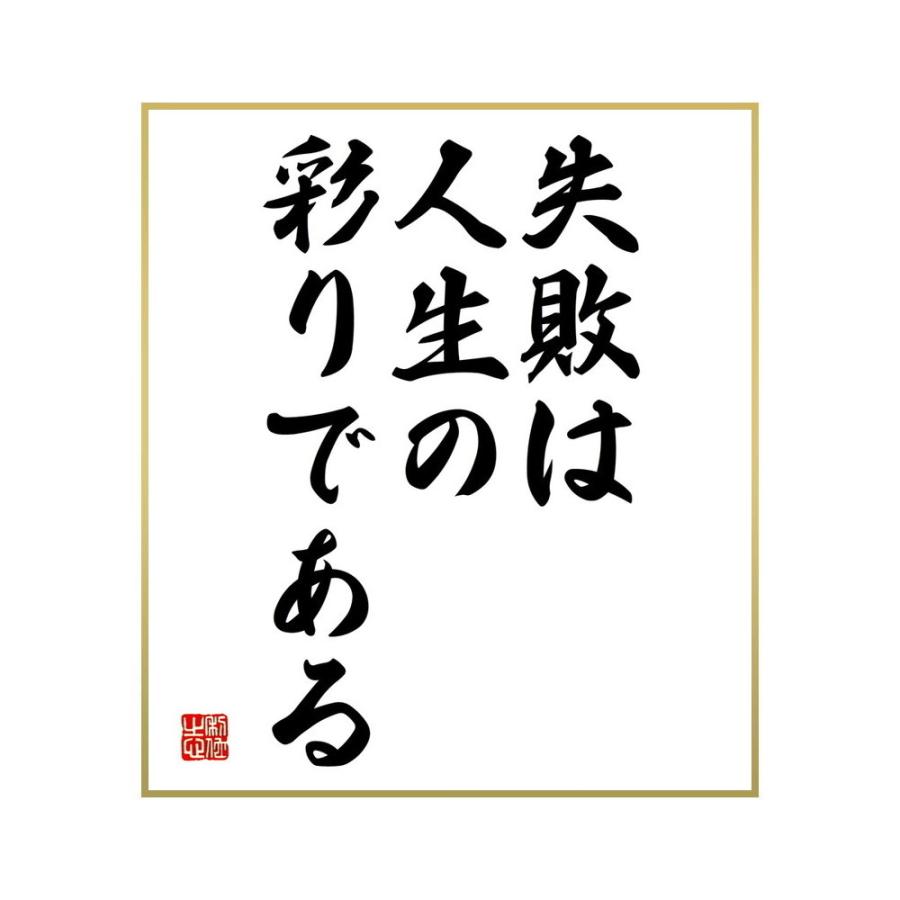 87 以上節約 書道色紙 名言 失敗は人生の彩りである 受注後直筆 Inova Auto Com