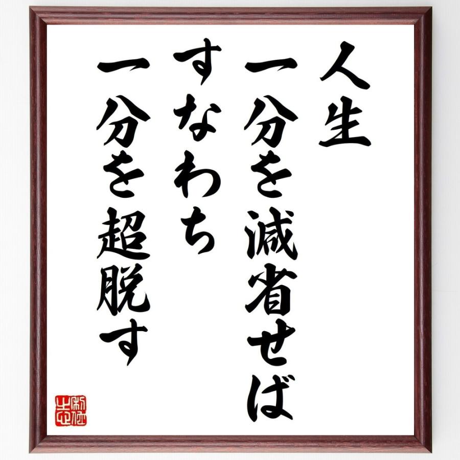 書道色紙 名言 人生 一分を減省せば すなわち一分を超脱す 額付き 受注後直筆品 具足 Vest Doctum Edu Br
