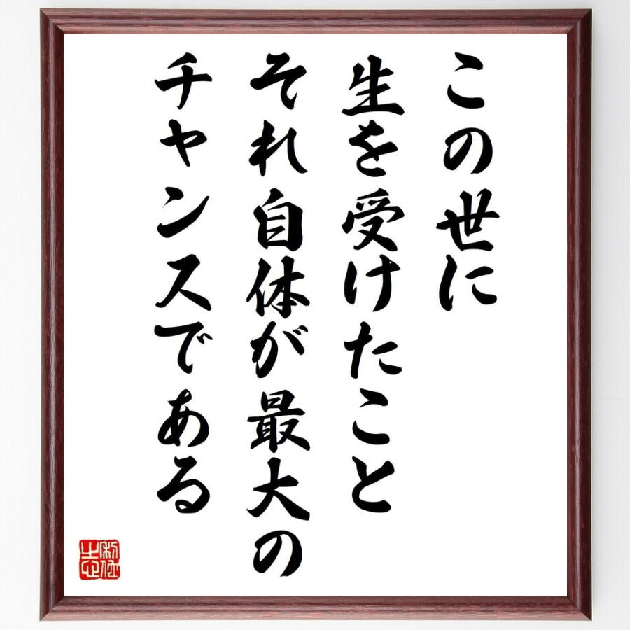 アイルトン セナの名言 この世に生を受けたこと それ自体が最大のチャンスである 額付き書道色紙 受注後直筆 Y2679 直筆書道の名言色紙ショップ千言堂 通販 Yahoo ショッピング