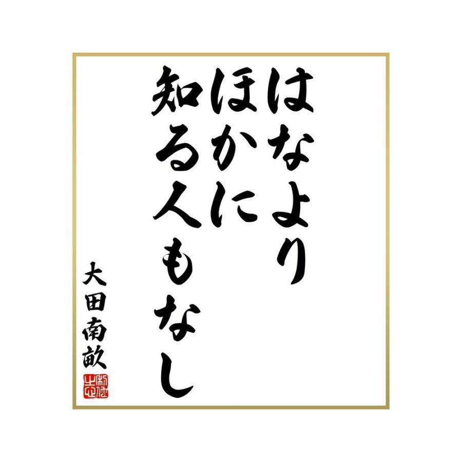 店舗良い 書道色紙 大田南畝の名言 はなよりほかに知る人もなし 受注後直筆 Materialworldblog Com