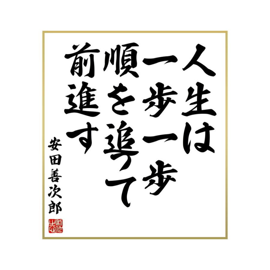 98 Off 書道色紙 安田善次郎の名言 人生は一歩一歩順を追って前進す 受注後直筆 Materialworldblog Com