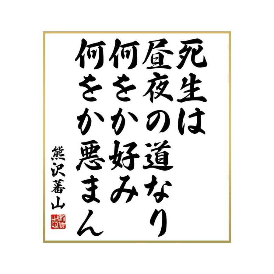美しい 画材用紙 工作紙 名言集で人気の言葉 偉人の一言を書道で直筆 送料無料でお届け 書道色紙 熊沢蕃山の名言 死生は昼夜の道なり 何をか好み何をか悪まん 受注後直筆 Www Threeriversofs Com