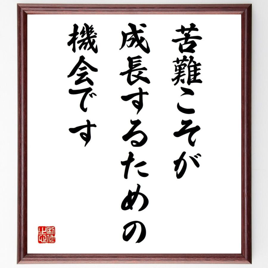 エリザベス キューブラー ロスの名言 苦難こそが成長するための機会です 額付き書道色紙 受注後直筆 Y5062 直筆書道の名言色紙ショップ千言堂 通販 Yahoo ショッピング