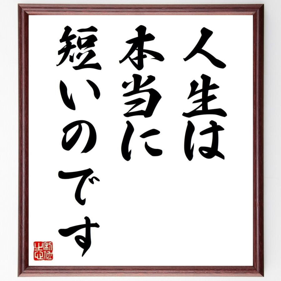 エリザベス キューブラー ロスの名言 人生は本当に短いのです 額付き書道色紙 受注後直筆 Y5063 直筆書道の名言色紙ショップ千言堂 通販 Yahoo ショッピング