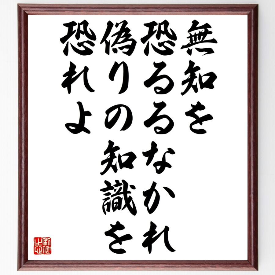 書道色紙 パスカルの名言 無知を恐るるなかれ 偽りの知識を恐れよ 額付き 受注後直筆品 Z1595 直筆書道の名言色紙ショップ千言堂 通販 Yahoo ショッピング