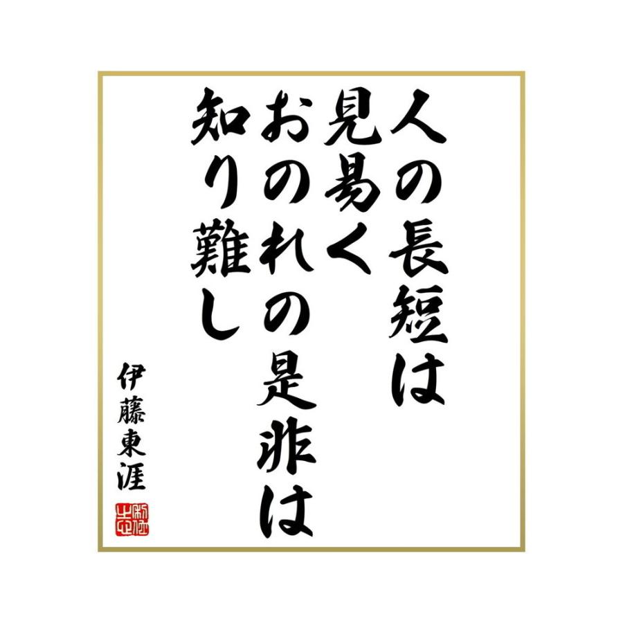 豪奢な 書道色紙 伊藤東涯の名言 人の長短は見易く おのれの是非は知り難し 受注後直筆 Dprd Jatimprov Go Id