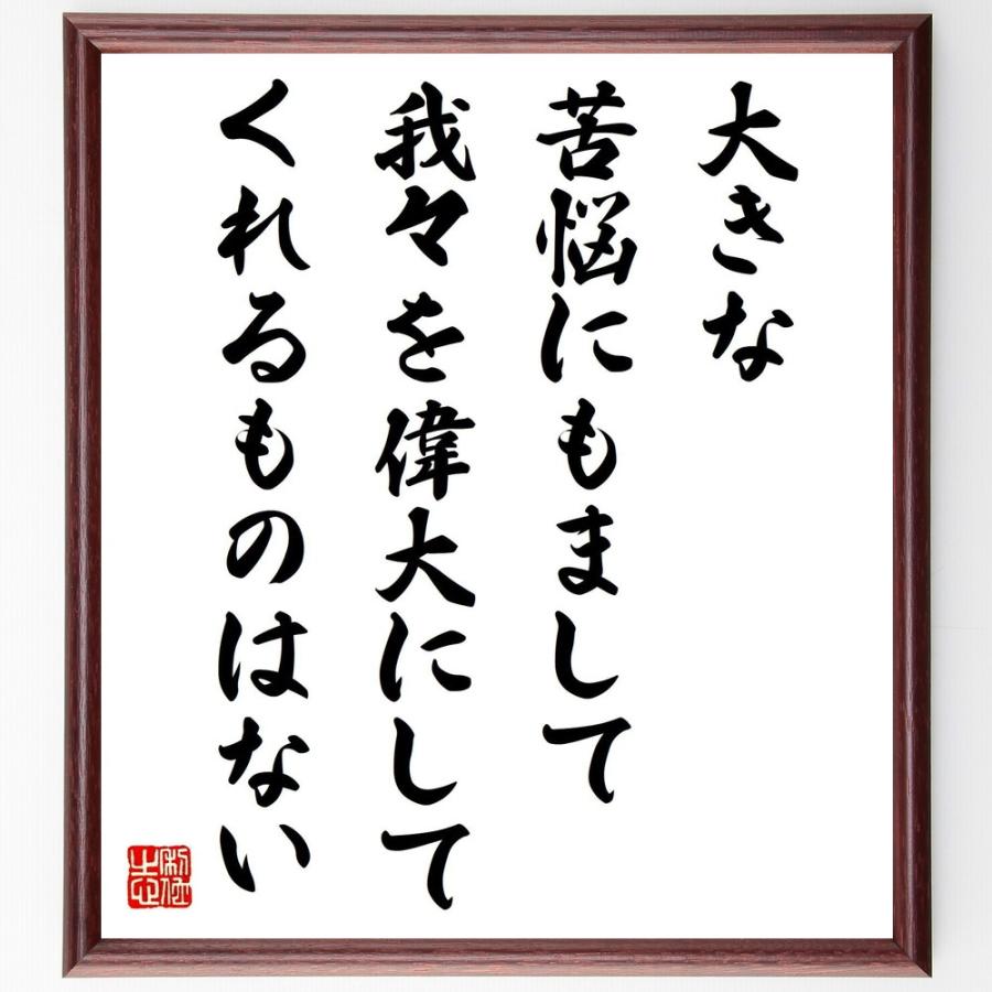 書道色紙 名言 大きな苦悩にもまして 我々を偉大にしてくれるものはない 額付き 受注後直筆品 日本 Vest Doctum Edu Br