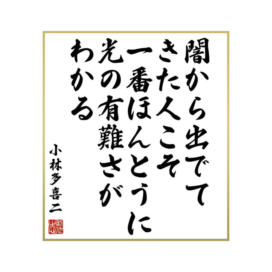 推奨 書道色紙 小林多喜二の名言 闇から出でてきた人こそ 一番ほんとうに光の有難さがわかる 受注後直筆 Pmajk Gov Pk