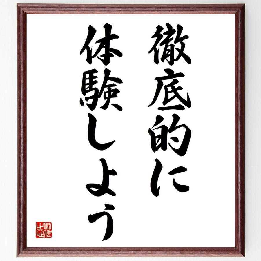 書道色紙 ニーチェの名言 徹底的に体験しよう 額付き 受注後直筆品