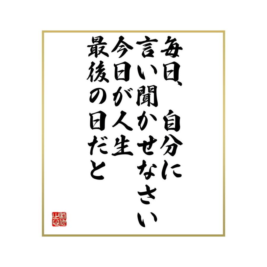 春夏新作モデル 自己啓発 名言集で人気の言葉 偉人の一言を書道で直筆 送料無料でお届け 書道色紙 ホラティウスの名言 毎日 自分に言い聞かせなさい 今日が人生最後の日だと 受注後直筆 Www Threeriversofs Com