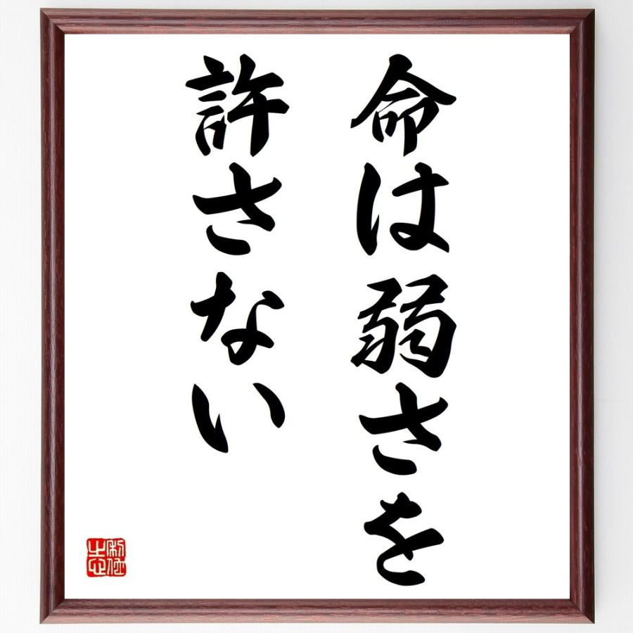 名言「命は弱さを許さない」書道色紙 額付き 受注後直筆 Z3269直筆書道の名言色紙ショップ千言堂 通販 Yahoo!ショッピング