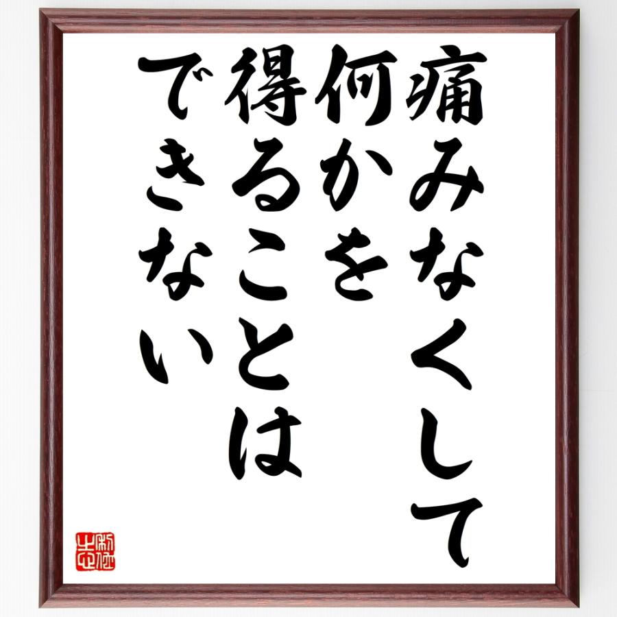 名言書道色紙 痛みなくして 何かを得ることはできない 額付き 受注後直筆 Z3649 直筆書道の名言色紙ショップ千言堂 通販 Yahoo ショッピング