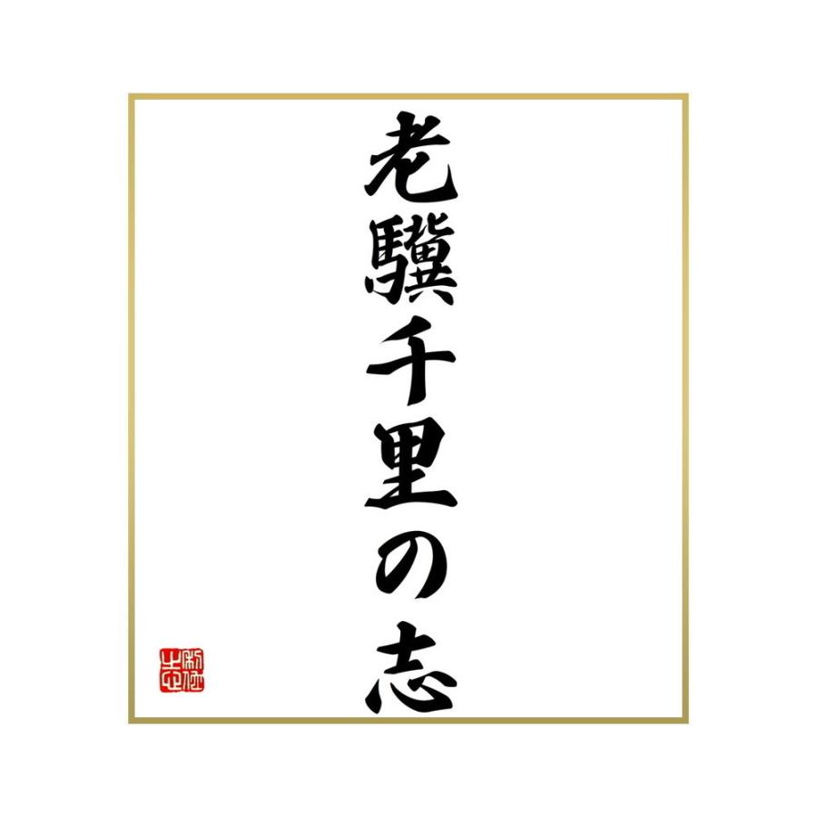 代引き人気 書道色紙 名言 老驥千里の志 受注後直筆 Materialworldblog Com