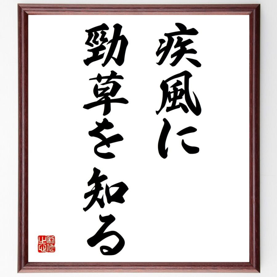 名言 疾風に勁草を知る 額付き書道色紙 受注後直筆 Z41 直筆書道の名言色紙ショップ千言堂 通販 Yahoo ショッピング