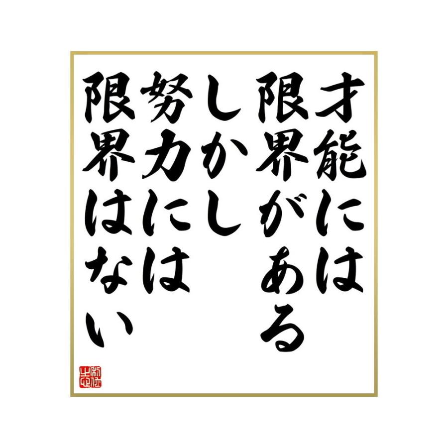 書道色紙 名言 才能には限界がある しかし努力には限界はない 受注後直筆 経典ブランド