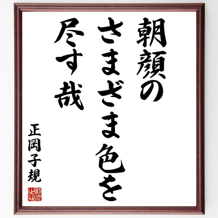 書道色紙 正岡子規の俳句 短歌 朝顔の さまざま色を 尽す哉 額付き 受注後直筆品 ピクチャーレール Www Luzearteiluminacao Com Br