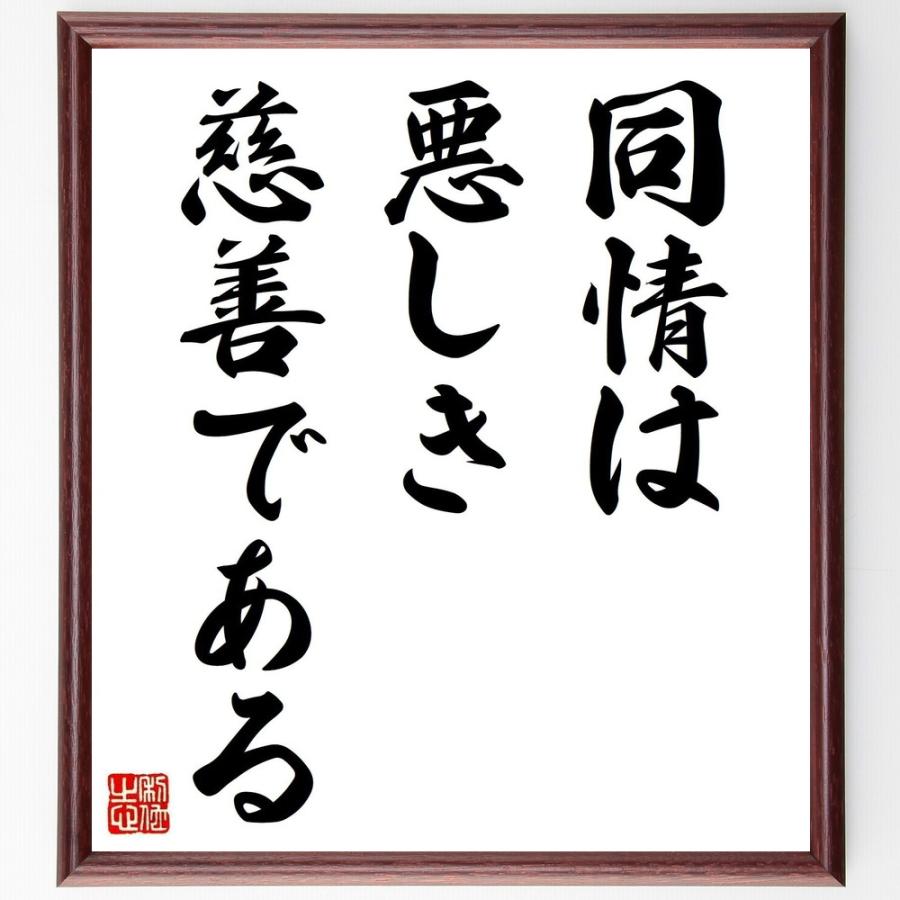 書道色紙 名言 同情は悪しき慈善である 額付き 受注後直筆品 広告デザイン Operacioneswp Com
