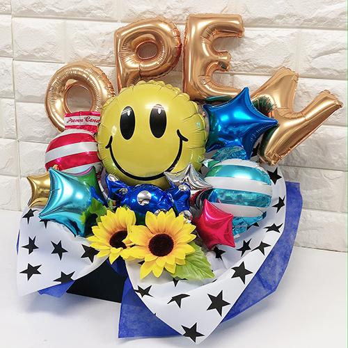 名入れ無料 Openバルーンアレンジ フラワーアレンジ 派手 かわいい おしゃれ 周年記念 ギフト 格安