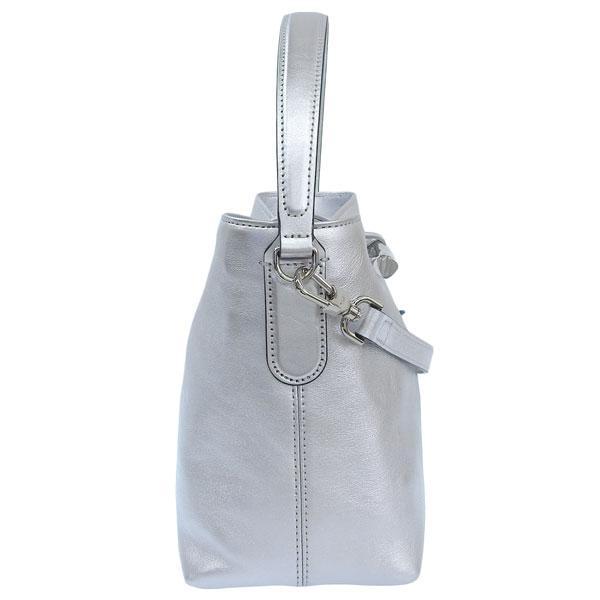 【美品】ロンシャン ロゾ M ハンドバッグ 2way グレー レザー シボ革 LONGCHAMP（ロンシャン） バッグ レディース ショルダーバッグ レザー