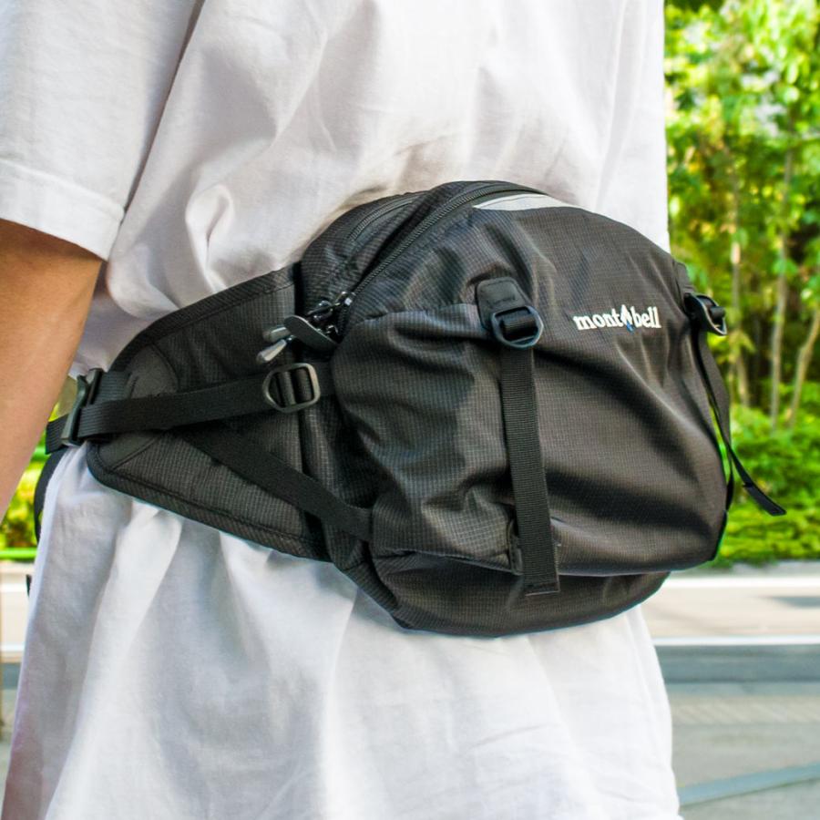 モンベル ボディーバッグ Trail Lumbar Pack 7 トレールランバーパック７ ウエストポーチ mont-bell SLING BAG 1133199-bk-zz ブラック メンズ レディース｜riverall-men｜03