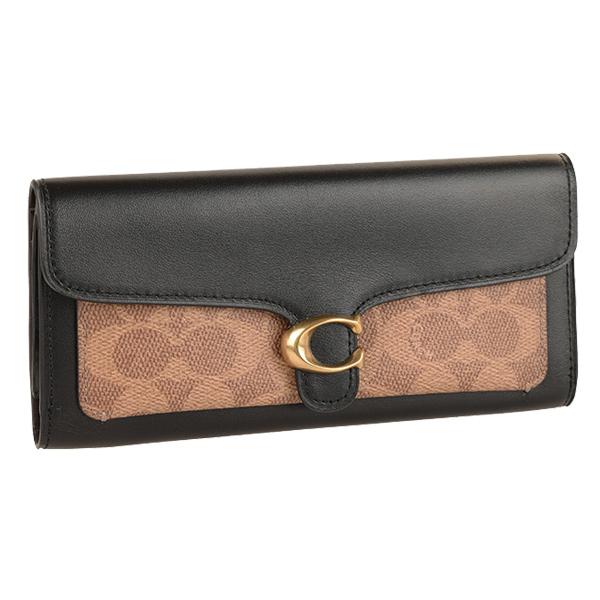 [新品未使用]COACHコーチ二つ折り財布 シグネチャーレザーブラック COACH（コーチ） 財布 長財布 二つ折り シグネチャー アウトレット