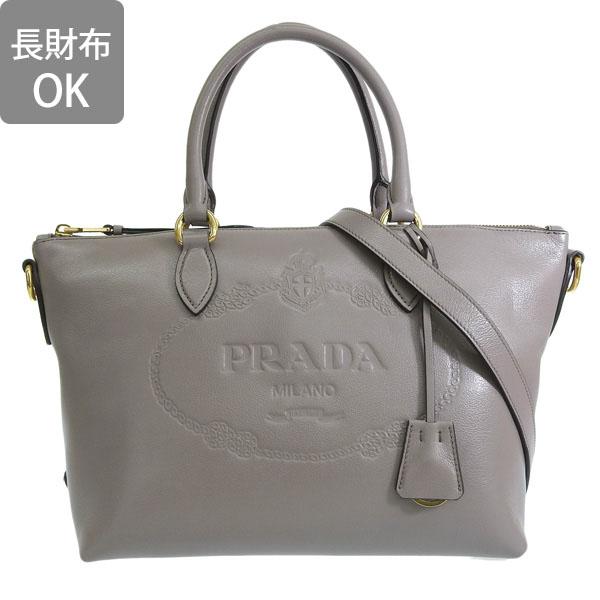 PRADA グレー レザー ハンドバッグ Prada レザー ハンドバッグ | グレー | FARFETCH JP