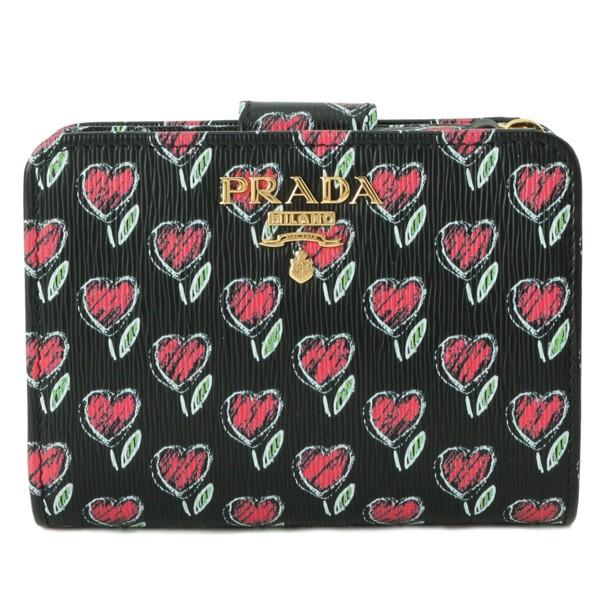 PRADA（プラダ） 財布 二つ折り財布 花柄 ハート 1ml018 : FASCINO