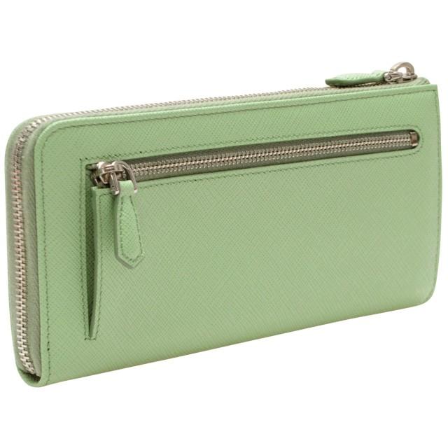 PRADA（プラダ） 財布 長財布 L字ファスナー アクアマリン レザー