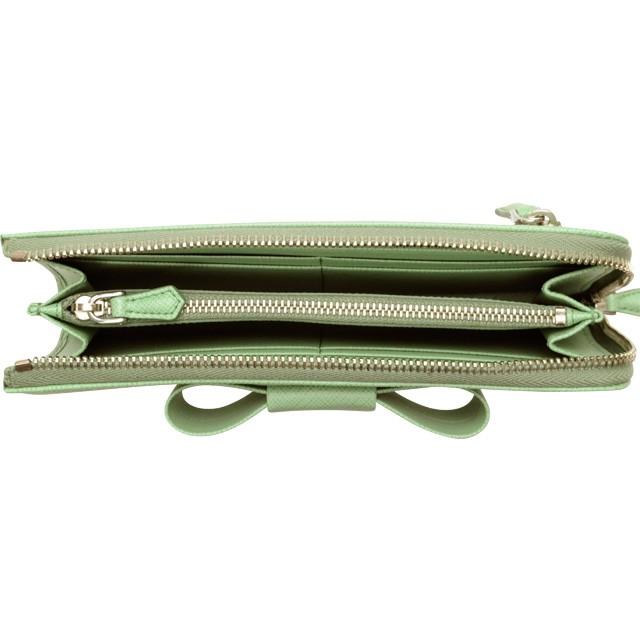 PRADA（プラダ） 財布 長財布 L字ファスナー アクアマリン レザー