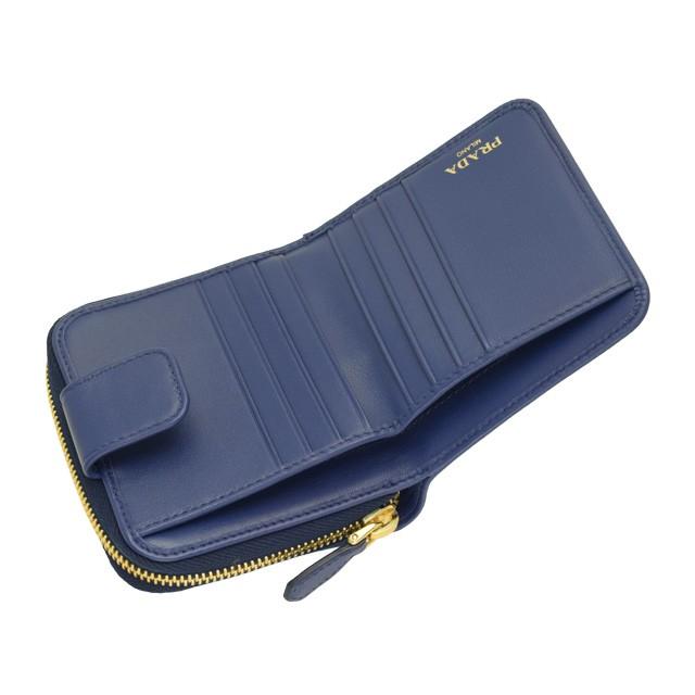 【美品】 プラダ PRADA コンパクトウォレット　二つ折り 財布 1ML522 PRADA プラダ 1ML522 財布 二つ折り財布 折財布 コンパクト