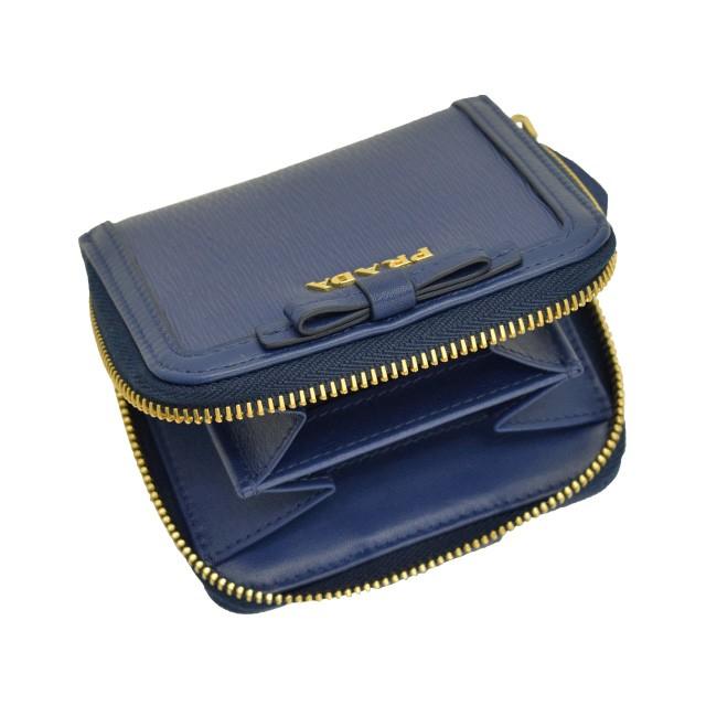 【美品】 プラダ PRADA コンパクトウォレット　二つ折り 財布 1ML522 楽天市場】プラダ 二つ折り財布 サフィアーノ ミニ財布