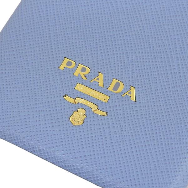 PRADA レザー iPhoneケース ブルー ライトブルー サフィアーノレザー iPhone 16用ケース | PRADA
