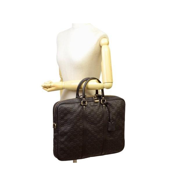 GUCCI グッチ　ダークブラウン ビジネスバッグ、トートバッグ グッチシマ グッチ バッグ GUCCI メンズ ブリーフケース ビジネス