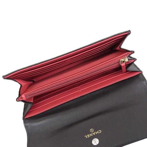 CHANEL（シャネル） 財布 レディース 長財布 レザー ブラック