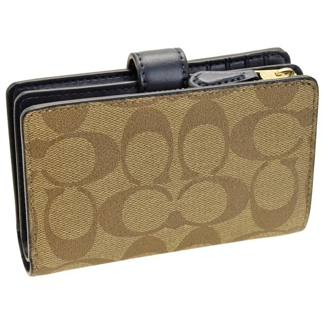 COACH（コーチ） 財布 折財布 二つ折り L字ファスナー シグネチャー