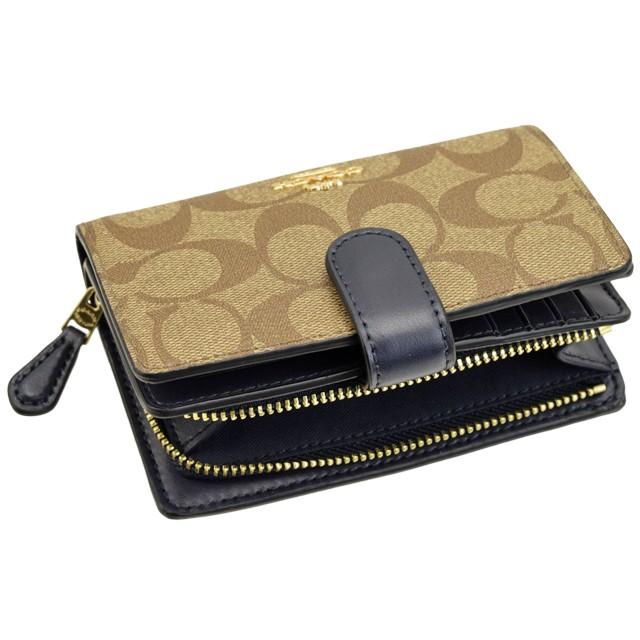 COACH（コーチ） 財布 折財布 二つ折り L字ファスナー シグネチャー