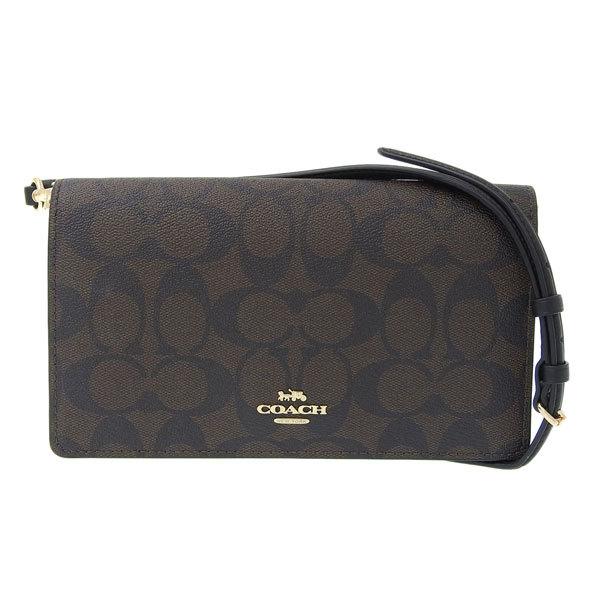 COACH（コーチ） ウォレットショルダー バッグ ブラウン シグネチャー