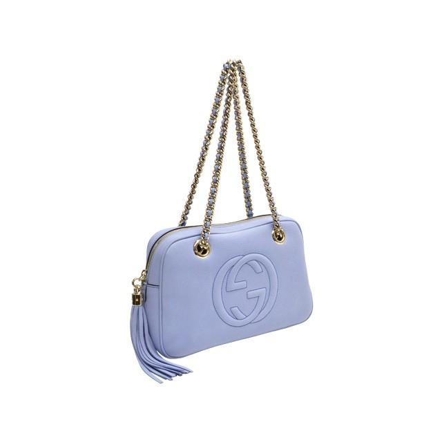 グッチ 308983 SOHO ダブルチェーン スモールショルダーバッグ レザー GUCCI; Soho Chain Shoulder bag Navy Blue Leather 308983