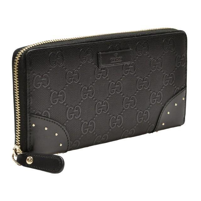 GUCCI（グッチ） 財布 GG ラウンドファスナー長財布 スタッズ ブライト 