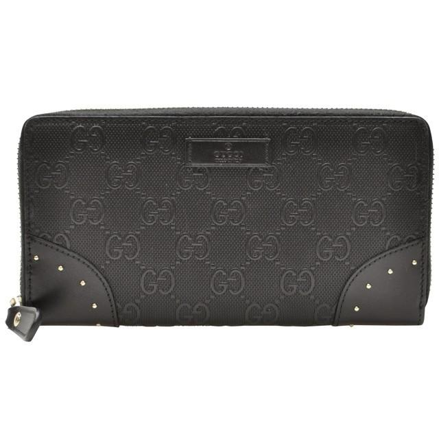 グッチ ディアマンテ スタッズ ロングウォレット 長財布 中古・古着通販】GUCCI (グッチ) ディアマンテレザーロング